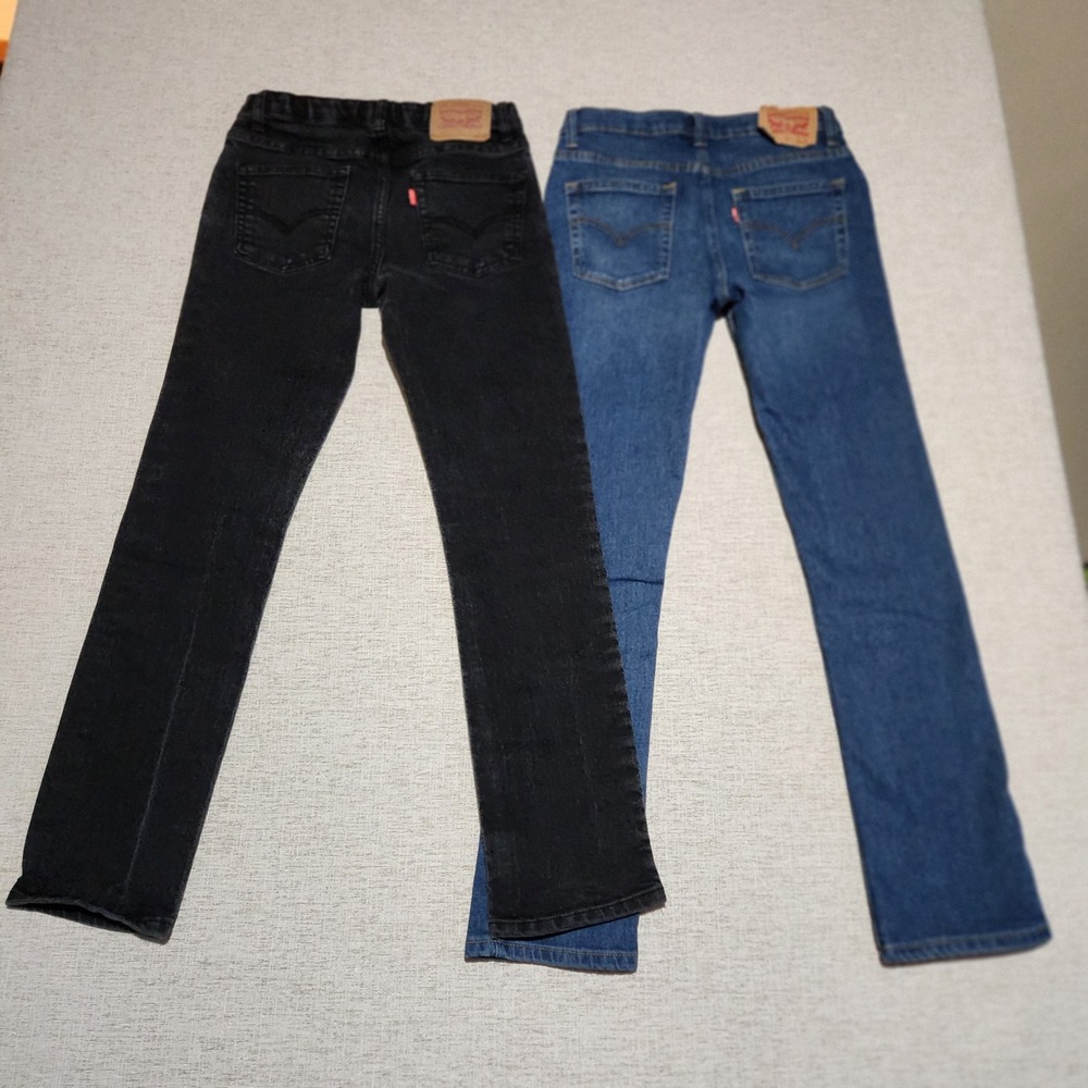 Levi's 511 Slim Fit Jeans Kids Size 14 Regular Black Blue Denim Bundle 2 Pack - Picture 2 of 4